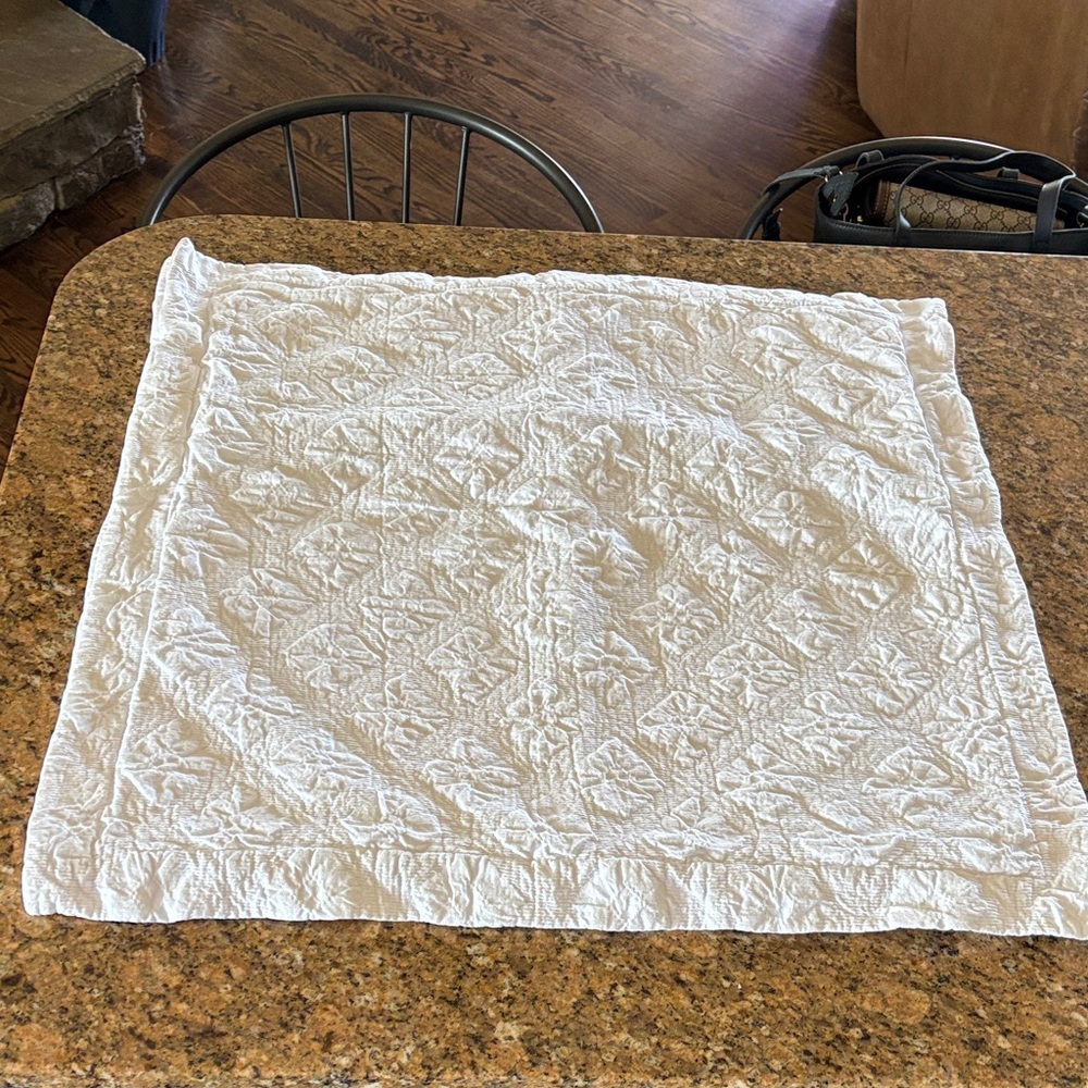 DOCOFIL White Textured Euro Sham 28x28 100% Cotton